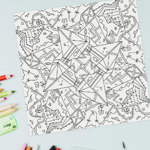 Happy Doodles: Origami Dinosaur Land Colouring Pag Poster
