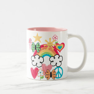 Happy Doodles Two-Tone Coffee Mug