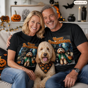 Happy Doodleween Labradoodle Halloween Dog Lovers T-Shirt