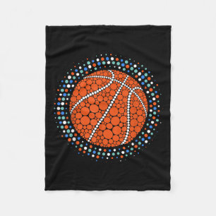 Happy Dot Day Basketball Polka Dot Art Student Boy Fleece Blanket