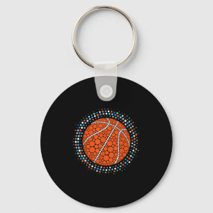 Happy Dot Day Basketball Polka Dot Art Student Boy Key Ring
