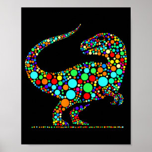 Happy Dot Day Colorful Polka Dot Dinosaur Boys Tod Poster
