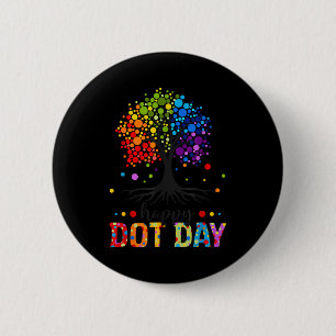 Happy Dot Day Colorful Polka Dots Tree Teacher Boy 6 Cm Round Badge