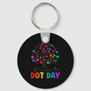 Happy Dot Day Colorful Polka Dots Tree Teacher Boy Key Ring