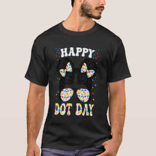 Happy Dot Day Colourful Polka Dot Messy Bun Girls T-Shirt