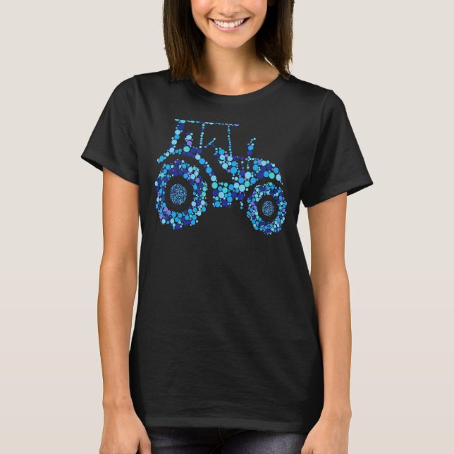 Happy Dot Day Cute Dot Tractor T-Shirt (Front)