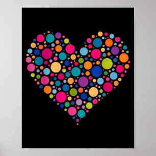 Happy Dot Day Heart Colourful Polka Dot Women N Poster
