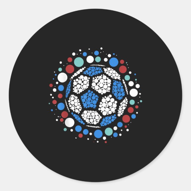 Happy Dot Day Lka Dot Soccer Ball Lover Boys Kids  Classic Round Sticker (Front)