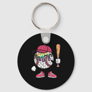 Happy Dot Day Polka Dots Baseball Kids Toddler You Key Ring