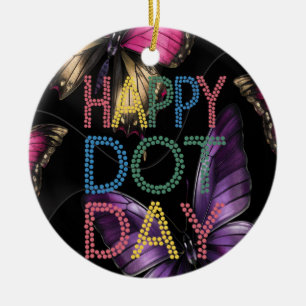 happy dot day teachers kids gift ceramic ornament