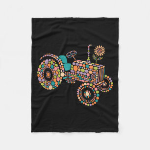Happy Dot Day Tractor Polka Dot Art Student Boys G Fleece Blanket