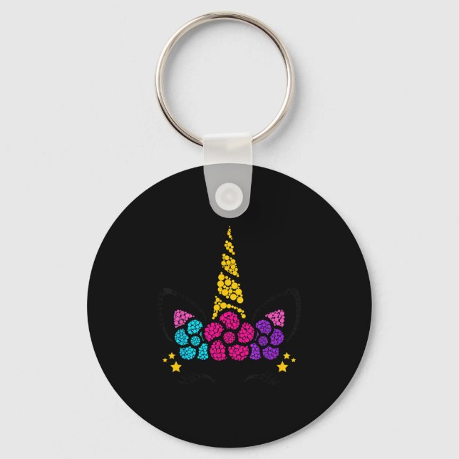 Happy Dot Day Unicorn Girls Kids September 15th Lk Key Ring (Front)