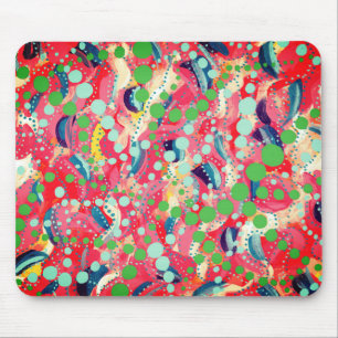 Happy Dots and Playful Shapes Original Art Mouse Pad