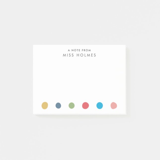 Happy Dots Personalised Teacher Post-it Notes (Front)