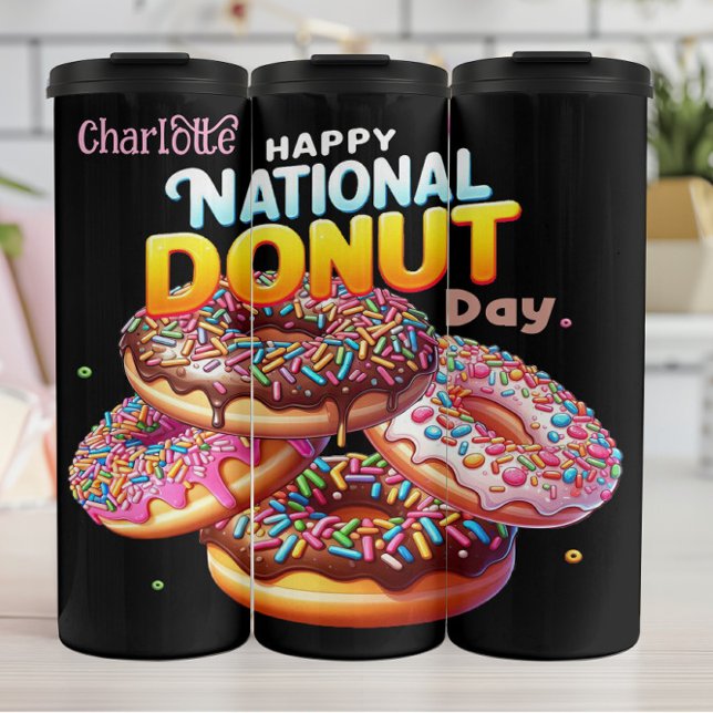 Happy Doughnut Day: Colourful Sprinkled Delights Thermal Tumbler (Creator Uploaded)