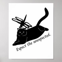 Happy Dragonfly Angry Cat funny black