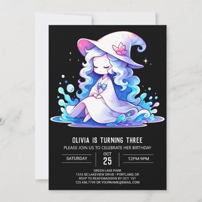 Happy Dreamy Wizard Birthday Invitation (Front)