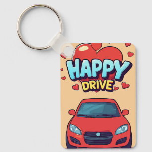 Happy Drive Retro Car Romance Keychain 💕