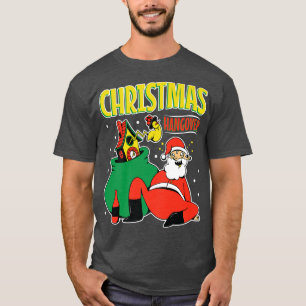 Happy drunk party merry funny tipsy Santa Claus Ch T-Shirt