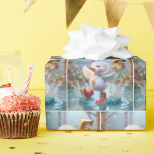 Happy Duckling With #5 Balloon Wrapping Paper