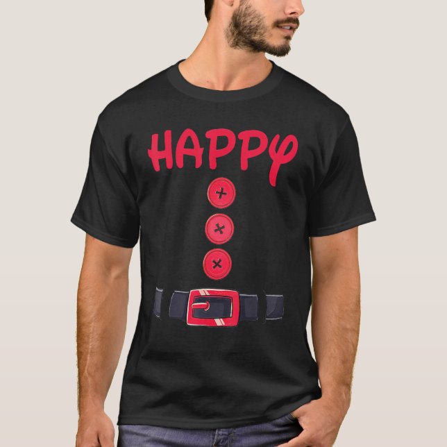 Happy Dwarf Halloween Costume Colour Matching Happ T-Shirt (Front)