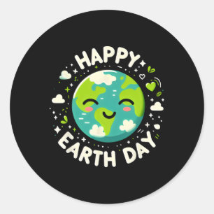Happy Earth Day 2014 Girls Boys Women Men Teacher Classic Round Sticker
