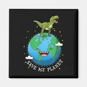 Happy Earth Day 2019 Dinosaur T-rex Kids Boy Save Magnet