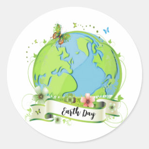 Happy Earth Day 2024 Classic Round Sticker