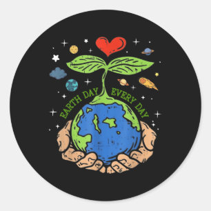 Happy Earth Day 2024 Save Our Planet Cute Earth Da Classic Round Sticker