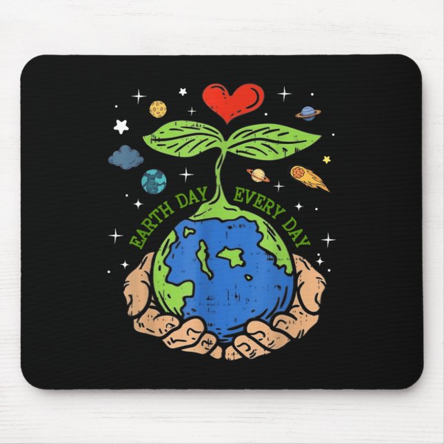 Happy Earth Day 2024 Save Our Planet Cute Earth Da Mouse Pad (Front)