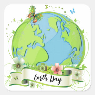 Happy Earth Day 2024 Square Sticker