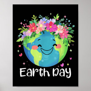 Happy Earth Day 2025 Cute Earth Day Kids Toddler B Poster