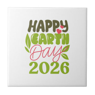 Happy Earth Day 2026 Ceramic Tile