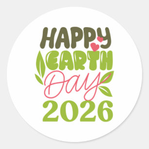 Happy Earth Day 2026 Classic Round Sticker