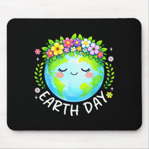 Happy earth day 2026 floral mother earth flower mouse pad