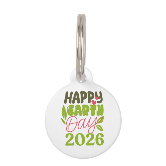 Happy Earth Day 2026 Pet Tag (Front)