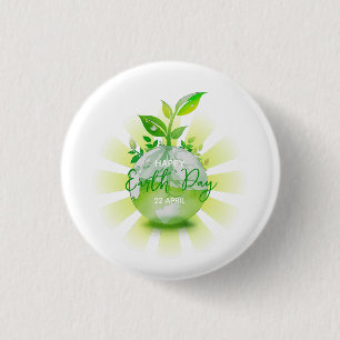 HAPPY EARTH DAY 2026 SAVE THE PLANET 3 CM ROUND BADGE