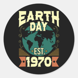 Happy Earth Day Arbor Kids Boys Girls Men Women Gi Classic Round Sticker