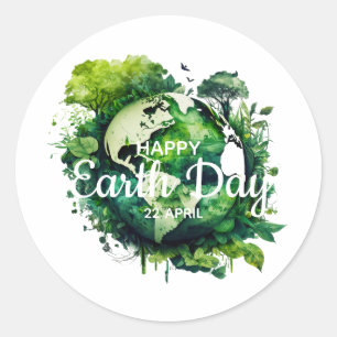 Happy earth day celebration 2026 classic round sticker