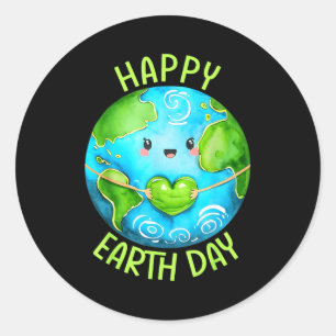 Happy Earth Day Cute Earth Day Kids Men Women Boys Classic Round Sticker