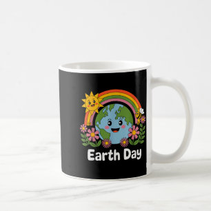 Happy Earth Day Cute Earth With Floral Earth Day 2 Coffee Mug