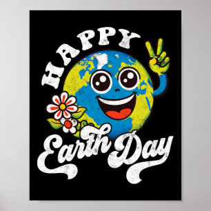 Happy Earth Day Cute Peace Sign Flower 