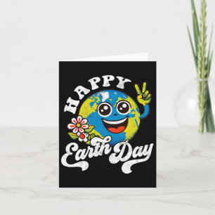 Happy Earth Day Cute Peace Sign Flower Card