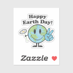 Happy Earth Day Cute Peace Sign Flower Distressed