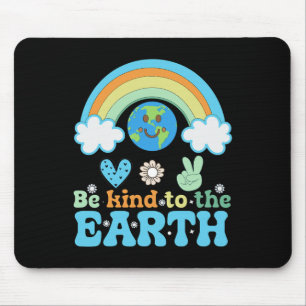Happy Earth Day Cute Rainbow Earth Lover Mouse Pad