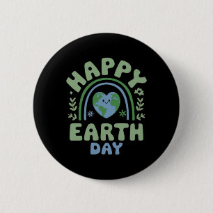 Happy Earth Day - Earth Day 2025 Cute Rainbow 6 Cm Round Badge