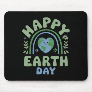 Happy Earth Day - Earth Day 2025 Cute Rainbow Mouse Pad