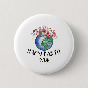 Happy Earth Day Earth Day Hippie Eco Change Gift 6 Cm Round Badge