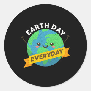 Happy Earth Day Every Day Recycle Funny Science Te Classic Round Sticker