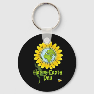 Happy Earth Day Every Day Sunflower Kids Teachers  Key Ring